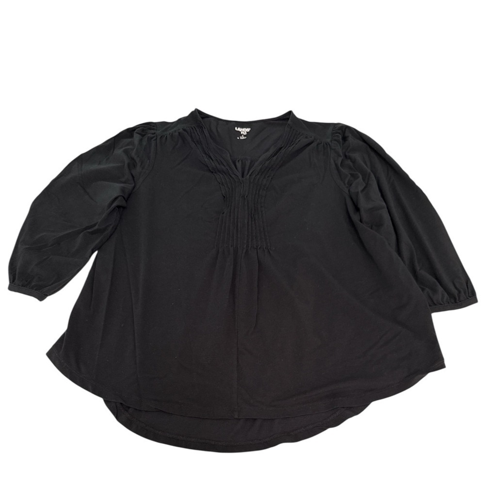 Lands' End Black 3/4 Sleeve Blouse